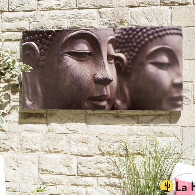 Buddha Heads Outdoor Canvas