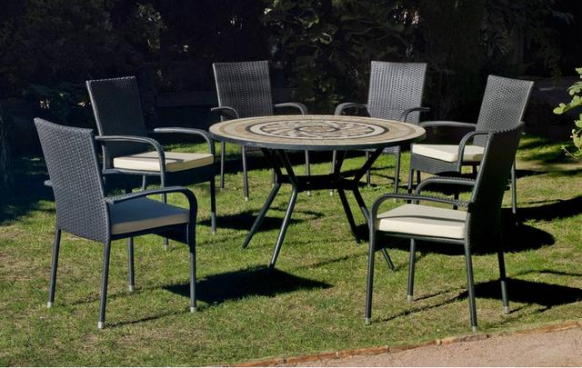 Shifa Round Mosaic Dining Table 120