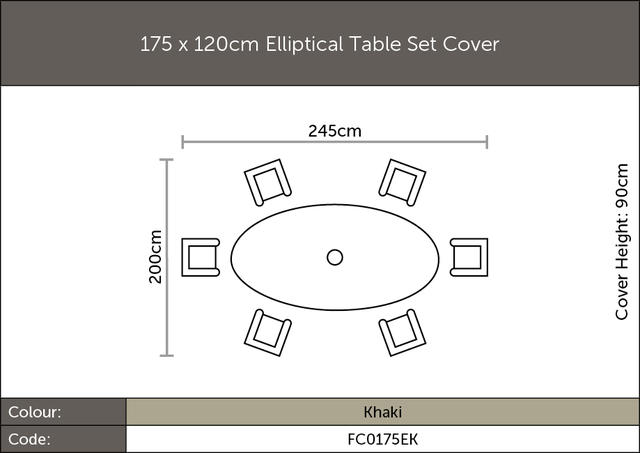 Bramblecrest 175 x 120cm Elliptical Table Set Cover