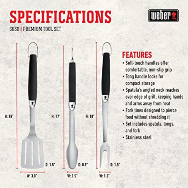 er er Premium 3 Piece BBQ Tool Set IndalOcio