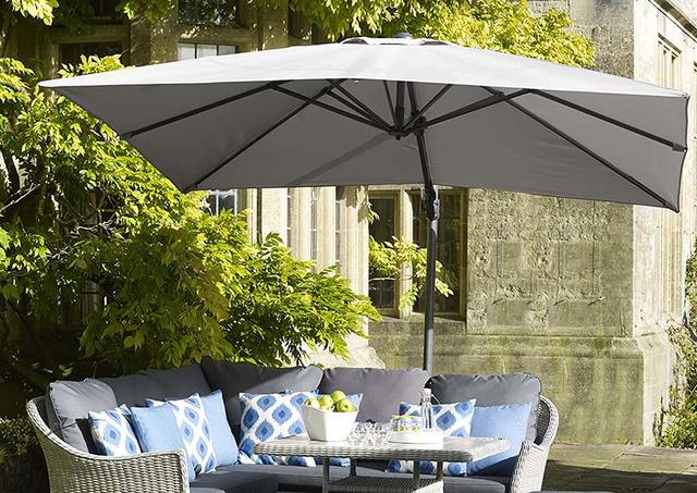 Bramblecrest Lichfield 2.7 x 2.7m Square Side Post Parasols Grey