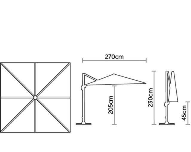 Bramblecrest Lichfield 2.7 x 2.7m Square Side Post Parasols Sand Bramblecrest Lichfield 2.7 x 2.7m Square Side Post Parasols Sand