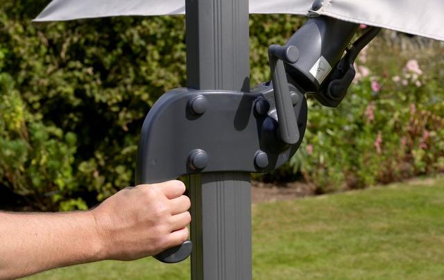 Bramblecrest Truro 3x3m Square Side Post LED Parasols Grey Bramblecrest Truro 3x3m Square Side Post LED Parasols Grey