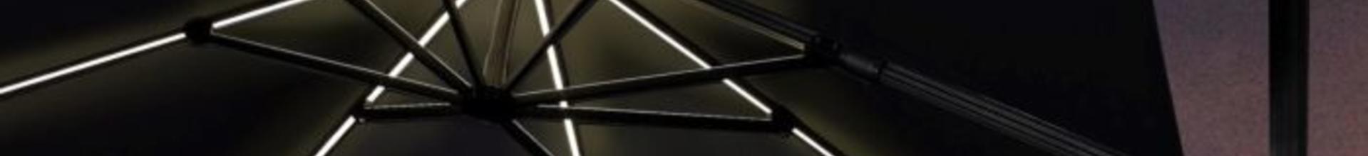 Bramblecrest Truro 3x3m Square Side Post LED Parasols Grey