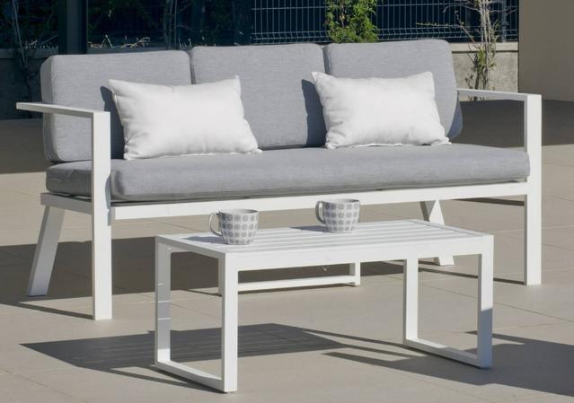 Azores White Aluminium 3 Seater Sofa Set