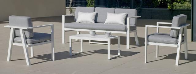 Azores White Aluminium 3 Seater Sofa Set