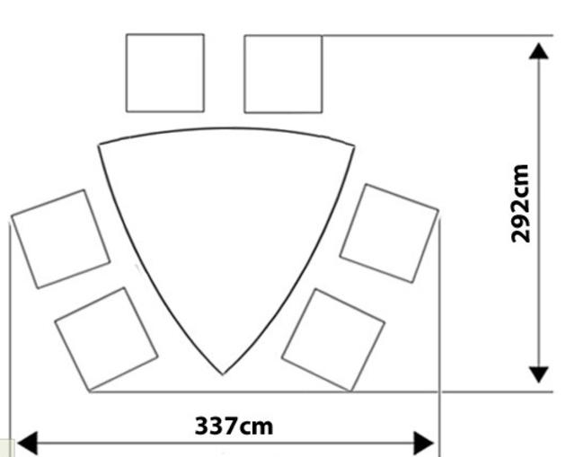 Rueda Woodash 160x160cm Triangular Dining Set