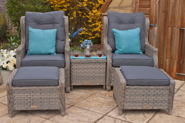 Rueda Woodash High Back Recliner Set