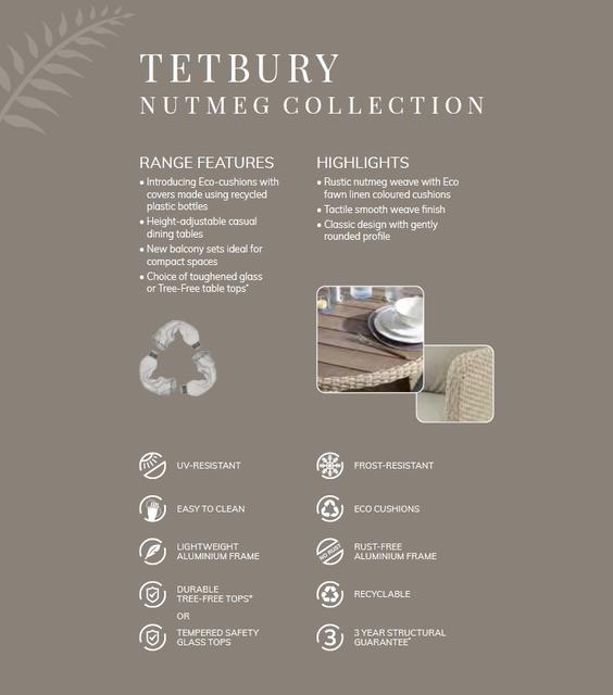 Bramblecrest Tetbury Nutmeg Mini Modular Sofa with Adj. Casual Dining Table