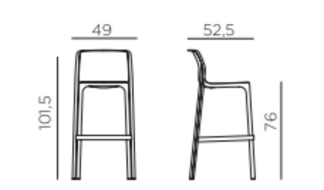 Net Bar Stool 76 Tortora