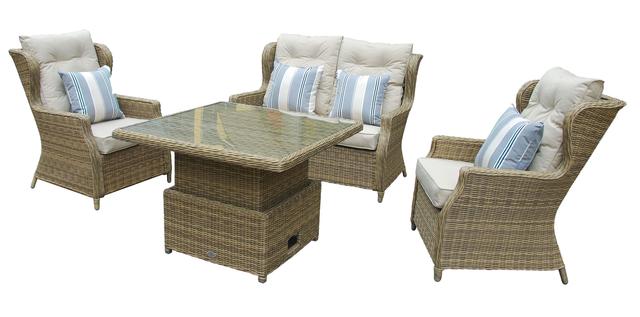 Rioja High Back 2 Seater Sofa Set with H/A Table