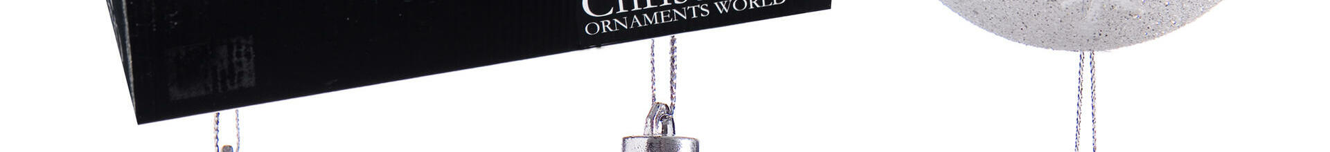 12 Blue and White Frosted Baubles