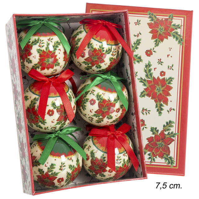 6 Polyfoam Poinsettia Baubles